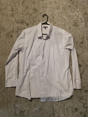 Portabella Classic White Long-Sleeve Dress Shirt for Men